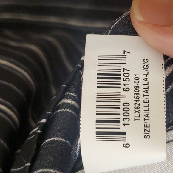 BCBGMazAzria Black Sketchy Stripe Short Sleeve Mini Shift Dress L - Picture 7 of 8